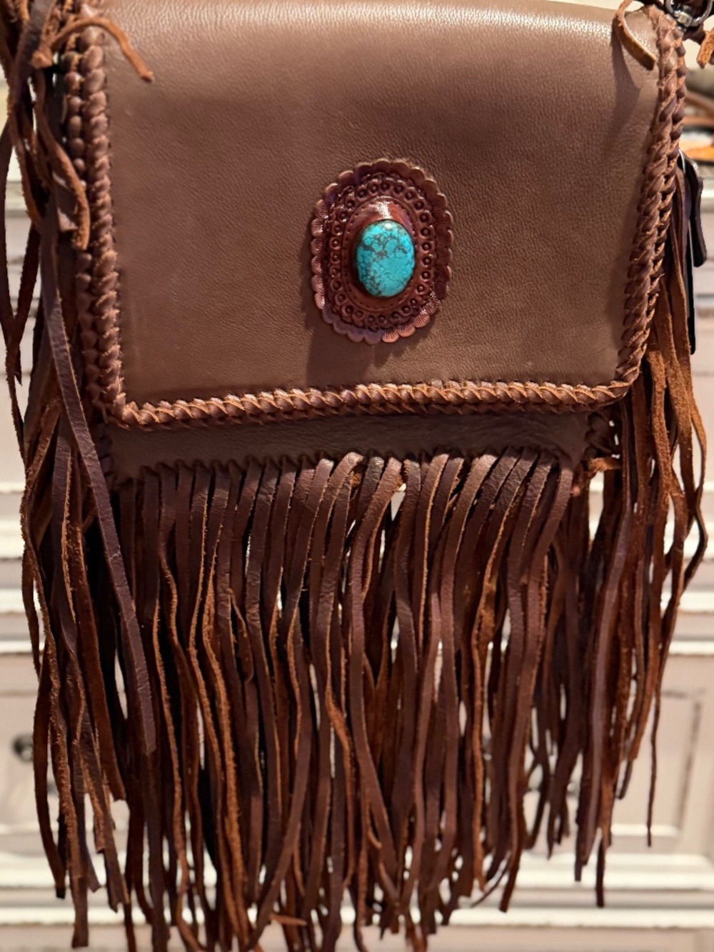 American Darling Turquoise and Fringe Purse